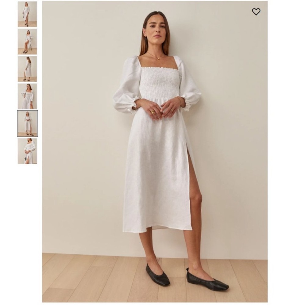 Reformation Gitane Linen Dress - White